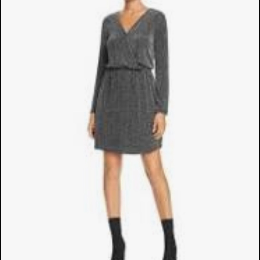 Robert Michaels Silver and Black Wrap Dress NWT size M